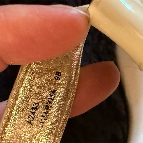 Coach Cream Sandals with Gold Buckle - Picture 8 of 14